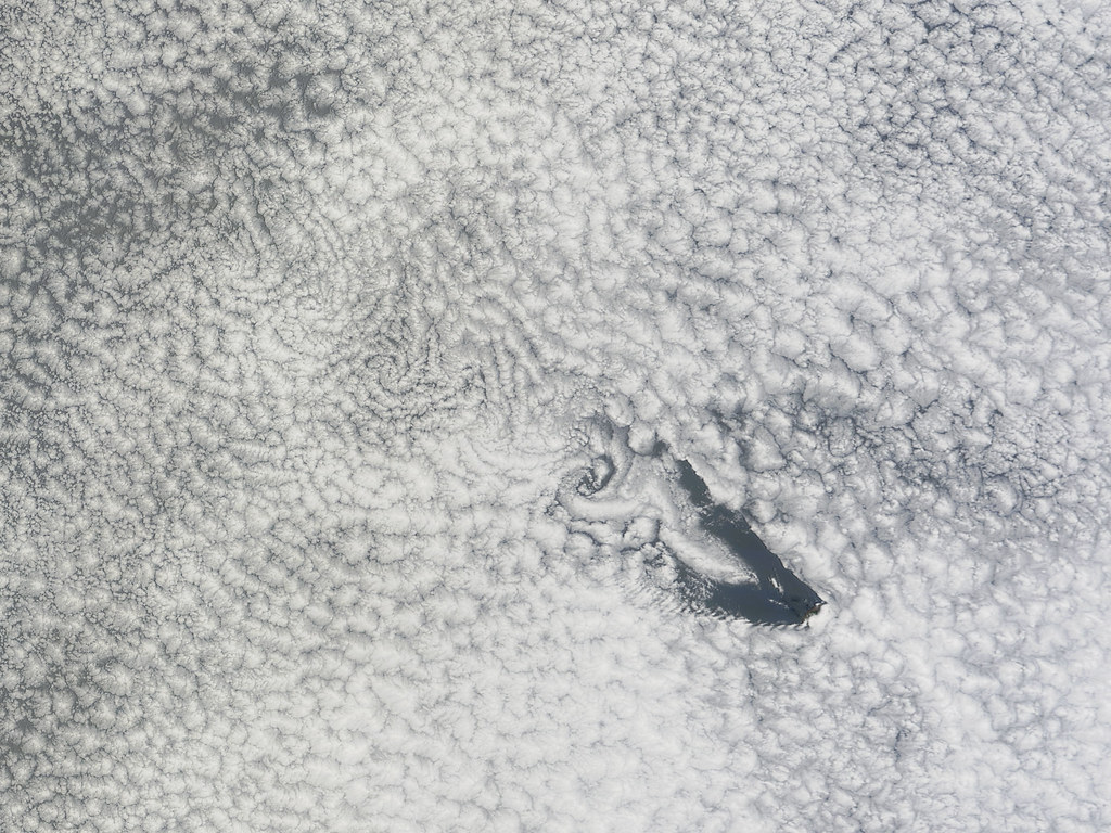 Cloud vortices off Saint Helena Island, south Atlantic Ocean