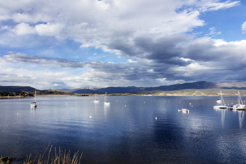 Sailboats moored on Lake Granby in Grand County, Colorado - Original image from Carol M. Highsmith’s America,