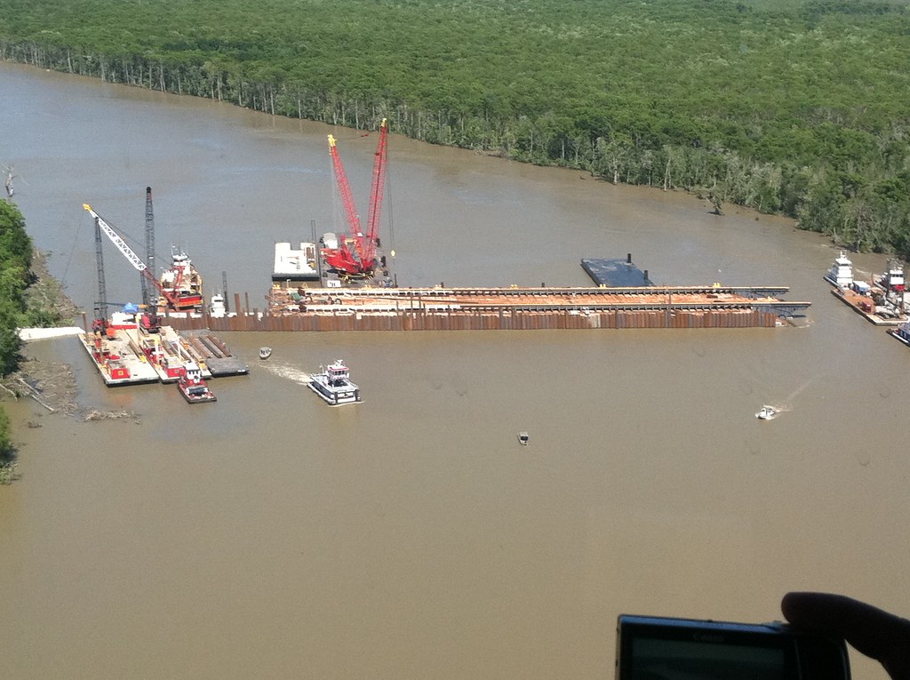 Governor Jindal tours sinkable barge project in St. Mary Parish