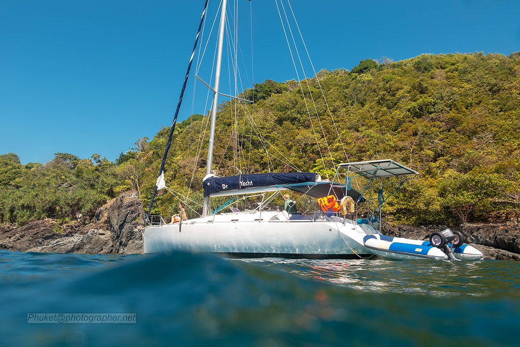 Yacht near Coral island, Phuket, Thailand